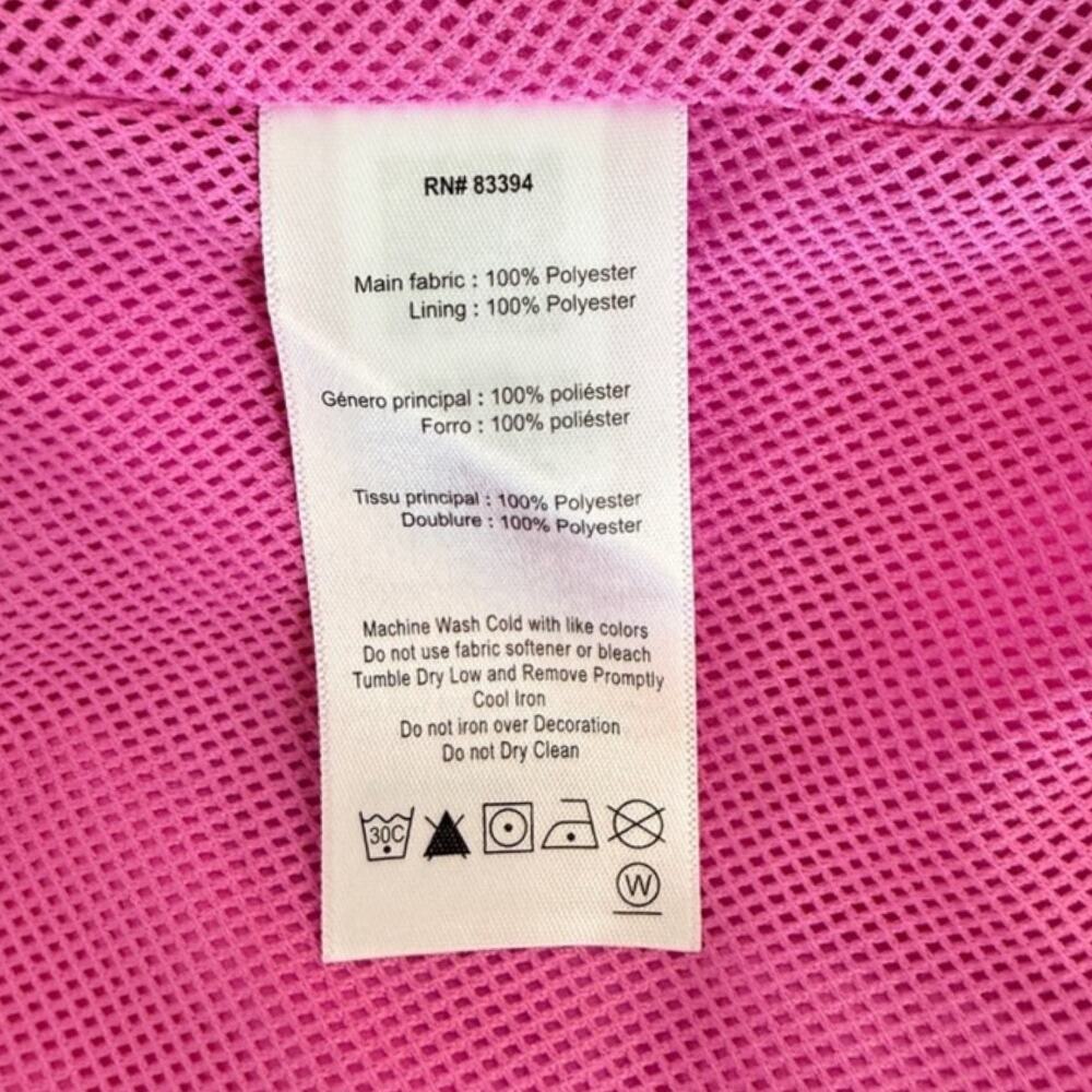 ASICS Pink Hooded Mesh Zip Pockets Windbreaker Reflective Jacket sz L NEW No Tag - Picture 4 of 12